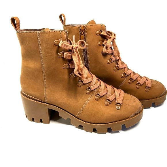 Schutz Shoes Schutz Xayane Combat style Women's 9.5 in TanBrown Lace-up Bootie - Picture 4 of 10